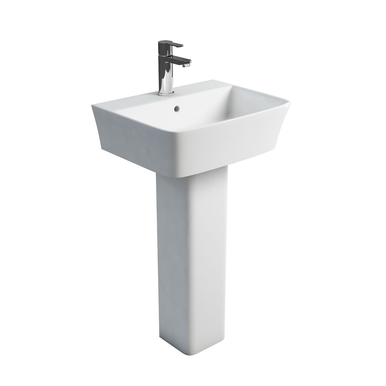 Fine S40 500 basin and square fronted pedestal
